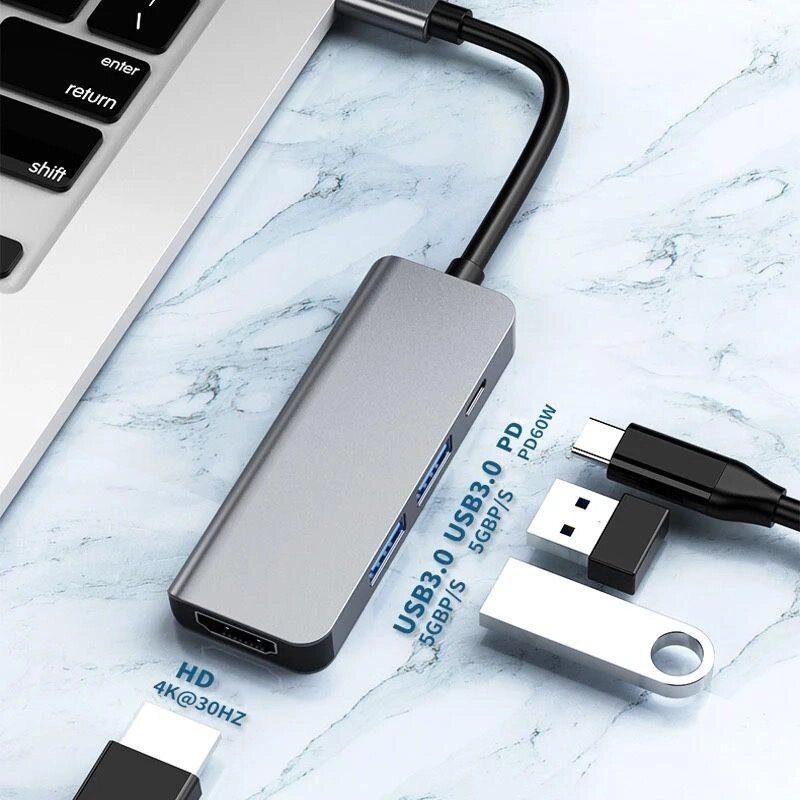 USB Hub Хаб Переходник MacBook Ноутбук TypeC - HDMI USB TypeC PD (№25) від компанії ARTMOS - Інтернет магазин - фото 1