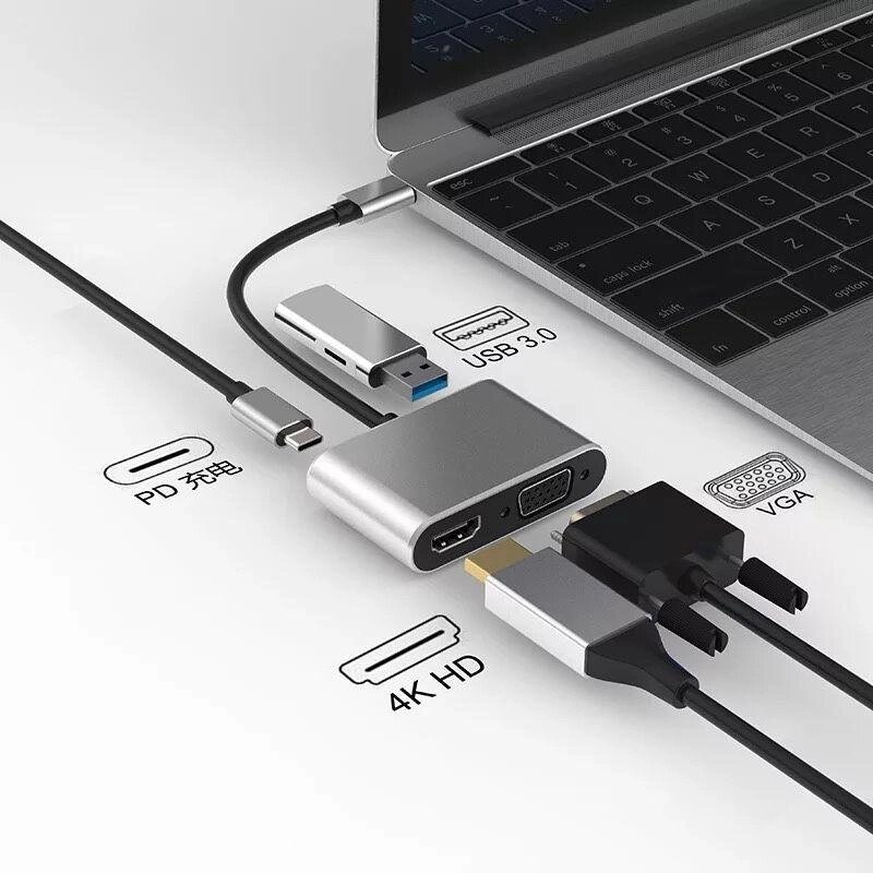 USB Hub Переходник 4в1 Хаб MacBook Ноутбук USB TypeC HDMI VGA №4 від компанії ARTMOS - Інтернет магазин - фото 1