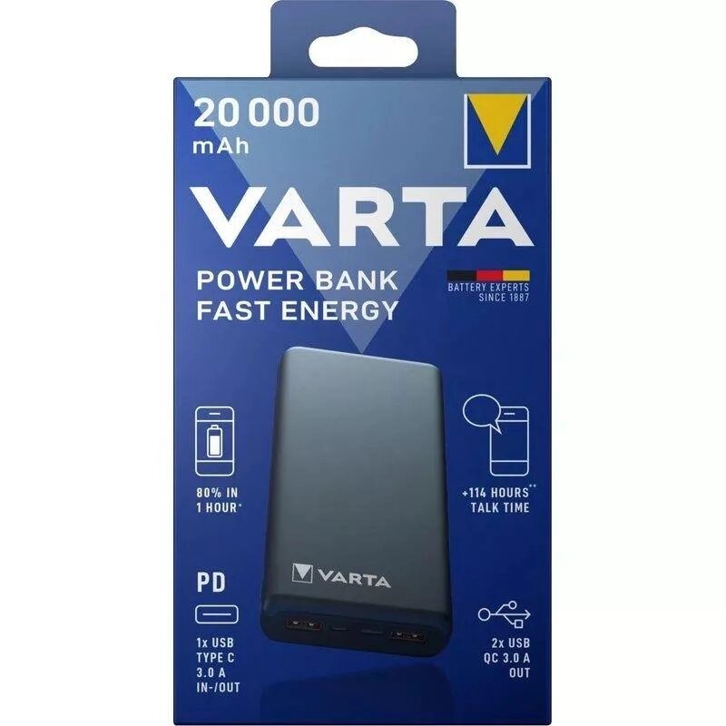 Varta Power Bank Fast Energy 20000 мАг (57983) від компанії ARTMOS - Інтернет магазин - фото 1