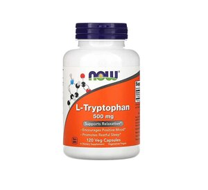 Вітаміни L-трипофан тепер продукти, L-трімптофан, 500 мг. 120 шт.