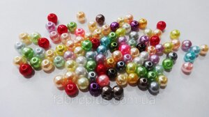 Намистини кольорові 6 мм пластикові під перли