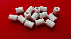 Бусини для біжутерії білий перламутр пластик (14*11*4 мм)