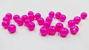 Пластикові намистини 8 мм яскраво-рожеві
