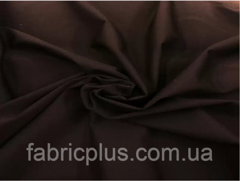Габардин с начесом коричневый ##от компании## Fabric Plus - ##фото## 1