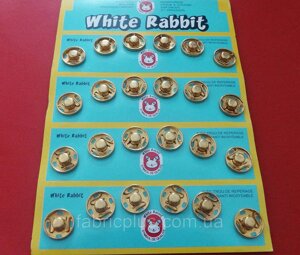 Кнопка пришивная металлическая (нерж, White Rabbit",15мм. золото