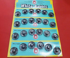 Кнопка пришивная металлическая (нерж, White Rabbit",17мм. темн. нікель