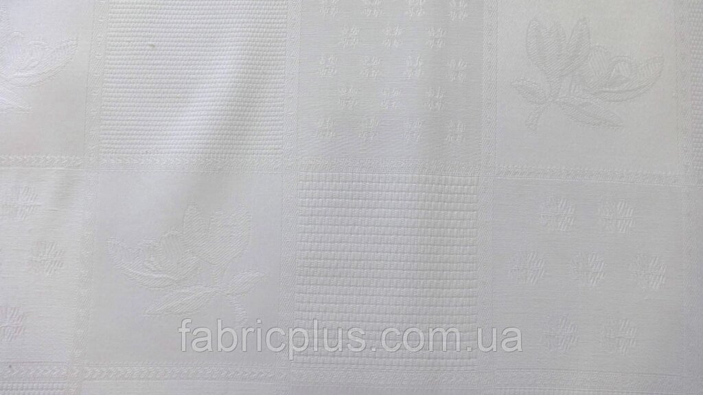 Лен скатертный белый  ш-150 см ##от компании## Fabric Plus - ##фото## 1