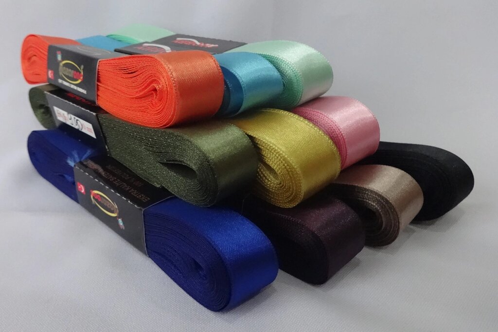Лента атласная двухсторонняя 2 см цвет в ассортименте ##от компании## Fabric Plus - ##фото## 1