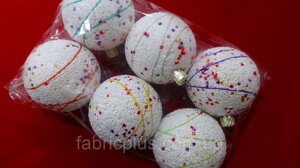 Новогодние шары 6 см цвет в ассортименте (6 шт набор)