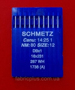 Иглы для промышленных прямострочных машин Schmetz DB*1 №80 (10 шт/уп)