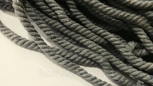 Шнур круглый х/б 10 мм серый