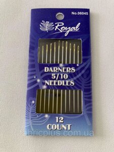 Иглы для ручного шитья 5/10 №06045 Royal Needles (12 шт) золотые ушки
