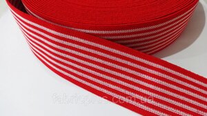 Гумка декоративна 5 см червона в білу смужку
