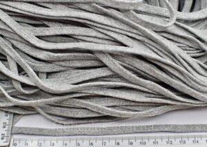Шнур бавовняний 6 мм плоский, сірий