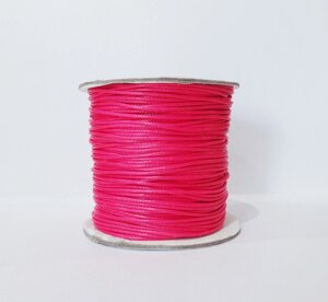 Вощений Шнур 1,5 мм для шамболи яскраво-рожевий