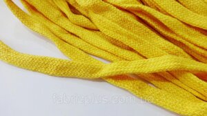 Шнурки бавовняні плоскі метражні 1 см жовті
