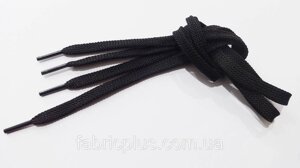 Шнурки плоскі 60 см чорні 8 мм