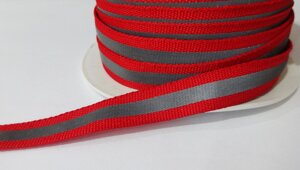 Тасьма репсова світловідбиваюча (10 мм) червона