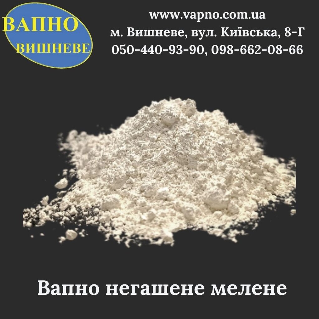 Вапно негашене мелене активне (2-го ґатунку) 50 кг від компанії ПП "ПРОЛАЙМ" - фото 1