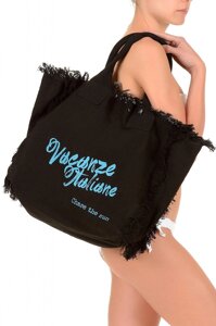 Велика пляжна сумка з логотипом бренда Vacanze Italiane VI7 105 N One Size Чорний