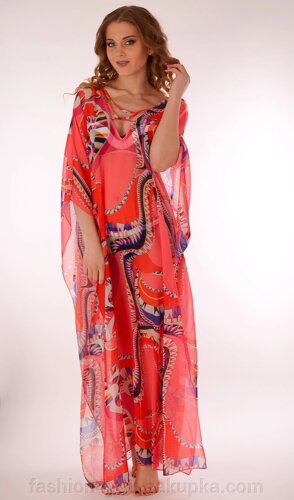 Довге жіноче плаття-кидка Argento 1100-282 One Size Червоний