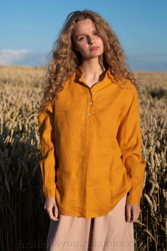 Лляна сорочка Silence 010 Marigold 42 (S) Жовтий