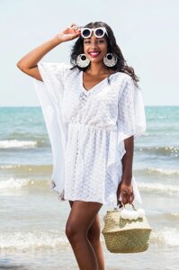 Пляжна туніка для жінок вільного крою AnastaSea 1124 A-1с One Size Білий