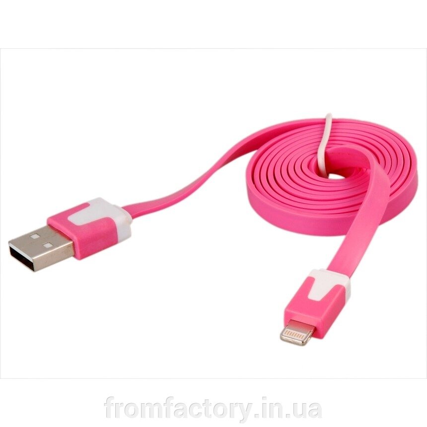 Блискавка/USB -кабель різні кольори 1м: малина від компанії Торгова Марка "FromFactory" - фото 1