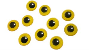 Очки для іграшок без війок 10шт / 18мм: Жовтий