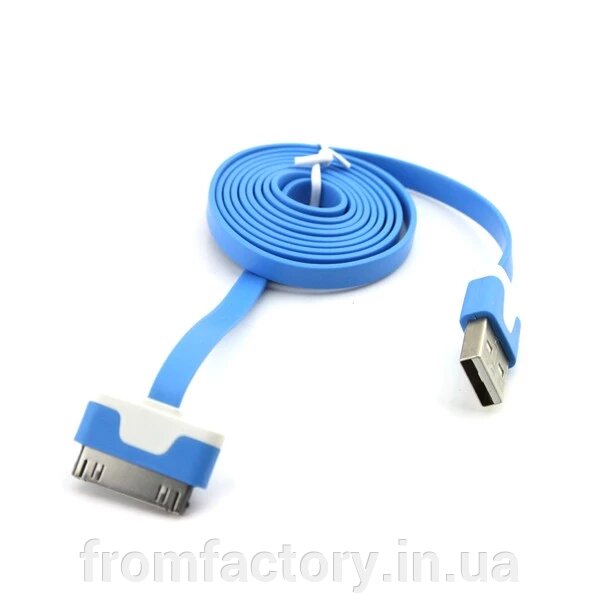 Кабель для Apple різні кольори USB/30mm/1м: Синій від компанії Торгова Марка "FromFactory" - фото 1