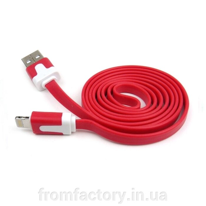 Кабель Lightning/USB різні кольори 1м: червоний від компанії Торгова Марка "FromFactory" - фото 1