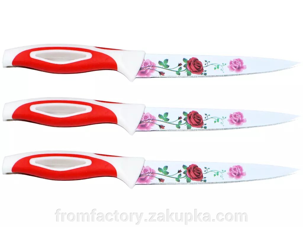 Ножи кухонные металлокерамика цветные лезвия набор 3шт ##от компании## Торговая Марка "FromFactory" - ##фото## 1
