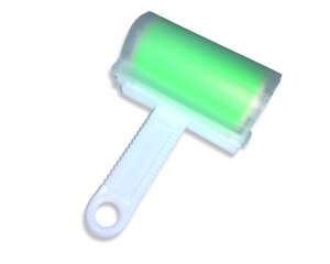 Ролик для чищення одягу силіконовий без відривань в чохлі 17см: Зелений