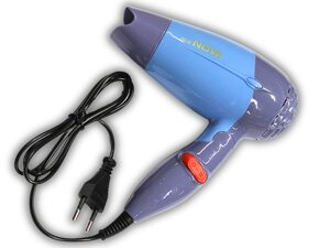 Фен дорожній розкладний для волосся з насадкою NOVA NV-662/1000W/13см/17см: Голубий