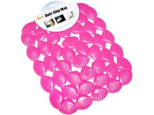 Килимок для раковини антислизький Ракушки 25х29см: Малиновий