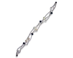 Браслет з перламутровим перлами Ø7мм/18см: Чорний