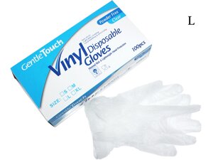 Вінілові медичні рукавички 100шт/50пар:L