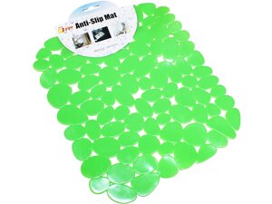 Килимок для раковини антиковзний Камінчики 25х29см: Салатовий