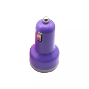 Зарядка автомобильная (2 USB 2.1A/1A) разные цвета: Фиолетовый