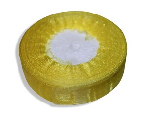 Лента органза 2.5см/45м: Жовтий