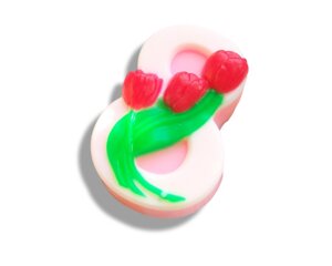 Мило сувенірне ароматизоване 8 з тюльпанами 85-95г