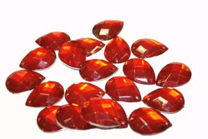 Камни пришивные (Капелька 25х17мм) 20 шт.: Красный