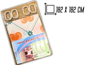 Занавіска/шторка для душу 182х182см: Серця