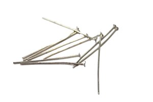 Гвоздики біжутерні 3см/50шт: Сріблясті