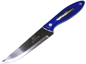 Кухонний ніж на планшеті з пластиковою ручкою diana 23,5 см: синя рука