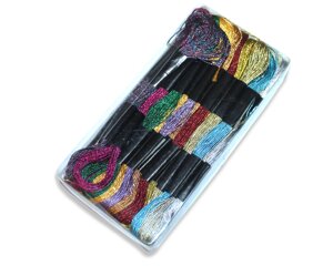 Муліне люрекс 8м/24шт/12 кольорів