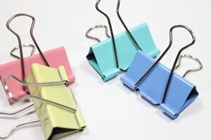 Зажими/Біндери канцелярські кольорові 5х2.5см/12шт