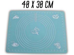 Килимок для тіста силіконовий з розміткою 40х30см: М’ятний