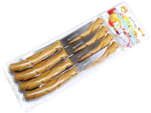 Ножі для картоплі з дерев'яною ручкою набір 12шт/15.5см/6.5см