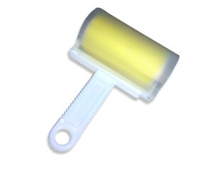 Ролик для чищення одягу силіконовий без відривань у чохлі 17см: Жовтий